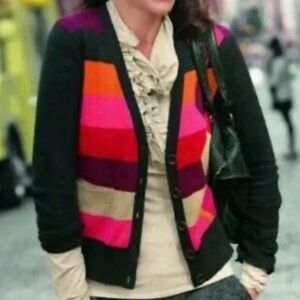 CAbi Women's Soho Argyle Cardigan Button Sweater Size S